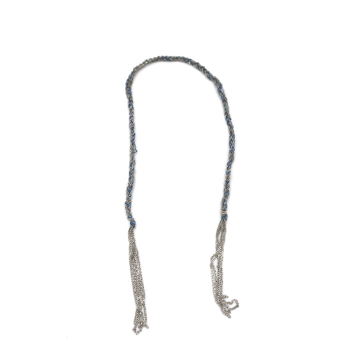 Carolina Bucci Lucky Bracelet Blue Silk &amp; Sterling Silver