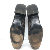 Christian Dior Leopard Print Calf Hair Oxfords Gray Size 39 Lace-Up Flats