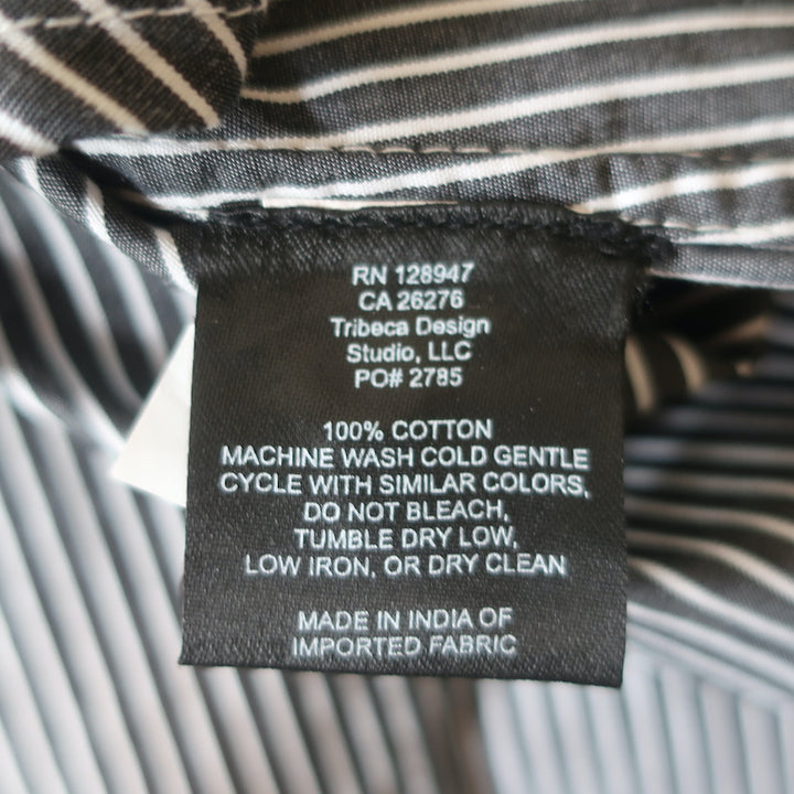 Nili Lotan Shirt Lydia Black/White Stripe Ruffled Cotton Size Extra Small NEW