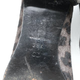 Christian Dior Leopard Print Calf Hair Oxfords Gray Size 39 Lace-Up Flats