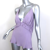 KHAITE Vita Open-Back Top Lavender Ruffled Silk Size Large