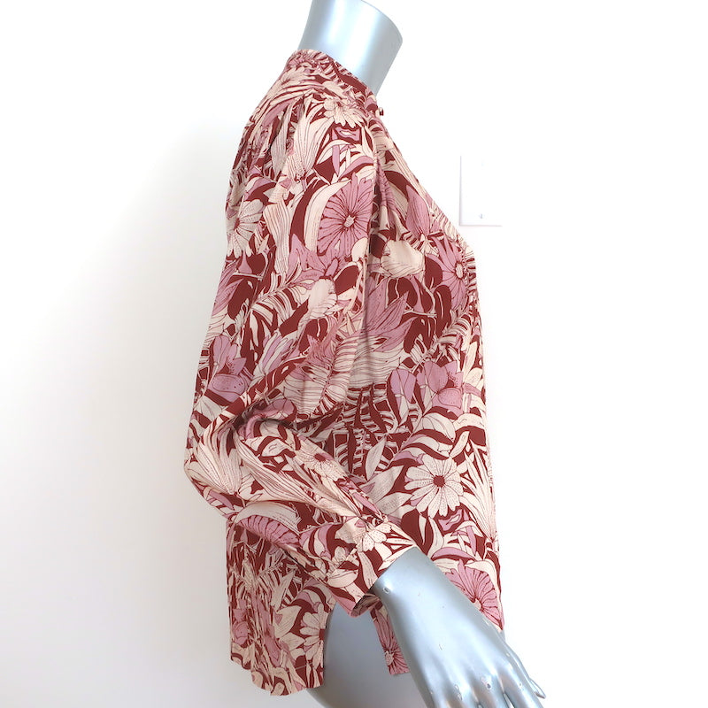 Trovata Birds of Paradis Blouse Bailey Canela Palm Print Size Extra Small NEW