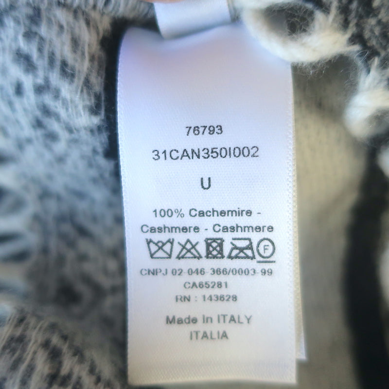 Christian Dior Cashmere Macrocannage Throw Blanket Ivory/Black NEW