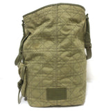 Christian Dior Cannage Quilted Canvas Tote Army Green Large Shoulder Bag