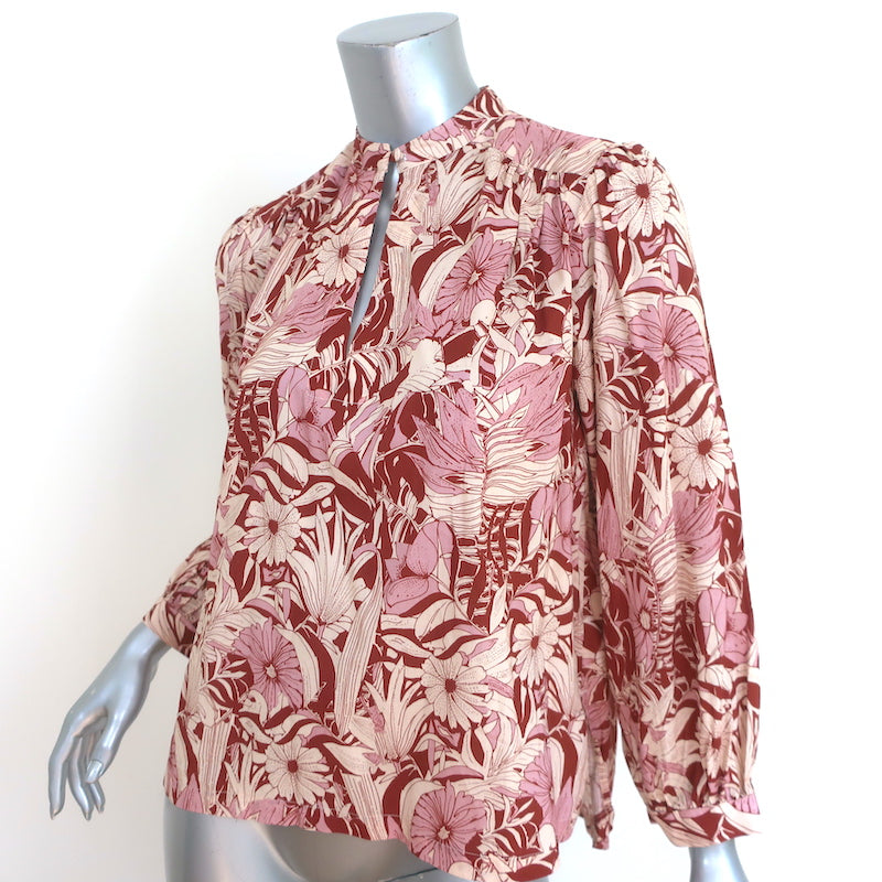 Trovata Birds of Paradis Blouse Bailey Canela Palm Print Size Extra Small NEW