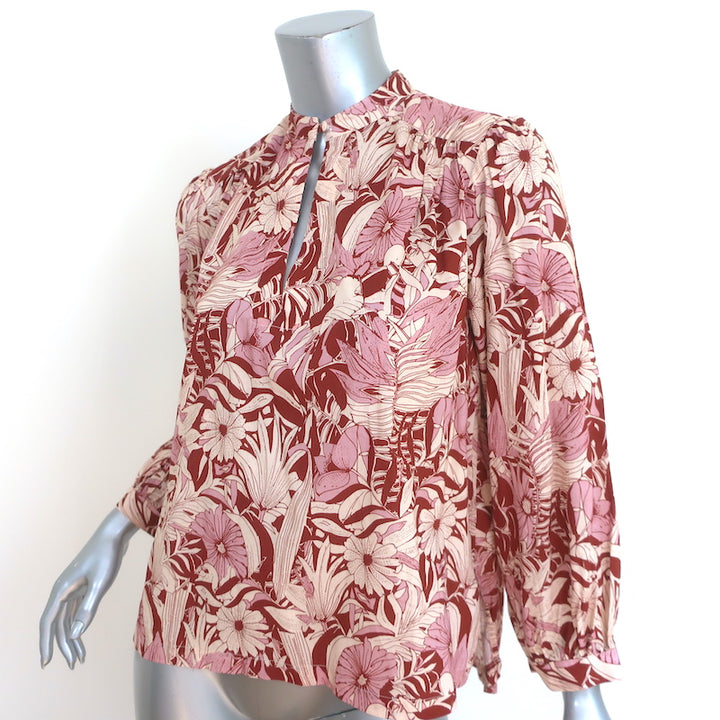 Trovata Birds of Paradis Blouse Bailey Canela Palm Print Size Extra Small NEW