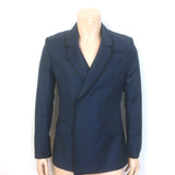 Dior Homme Double Breasted Satin-Trimmed Blazer Jacket Navy Size 44