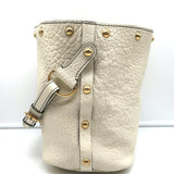 Christian Dior Bucket Bag Cream Grained Leather Small Shoulder Bag