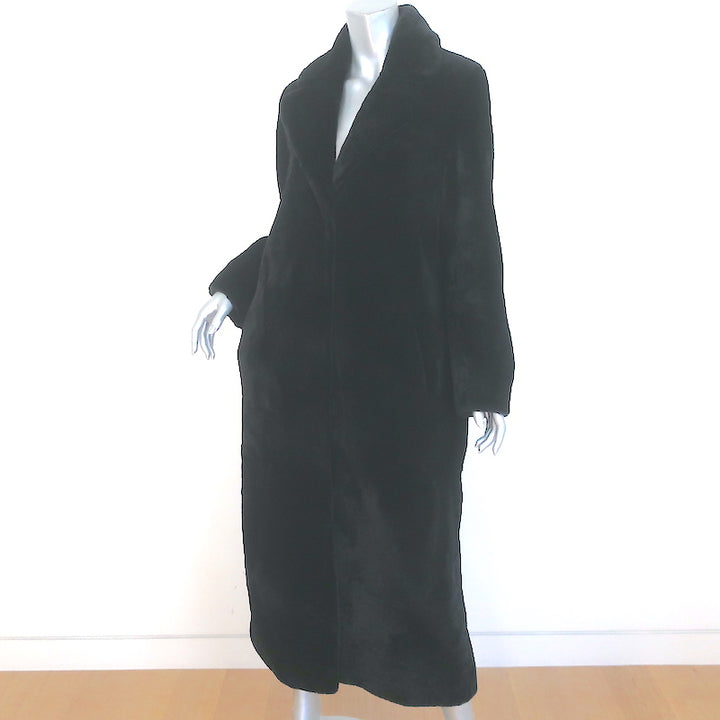 Nour Hammour Mila Shearling Coat Black Size 38