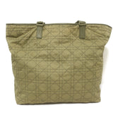 Christian Dior Cannage Quilted Canvas Tote Army Green Large Shoulder Bag