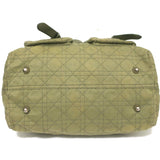 Christian Dior Cannage Quilted Canvas Tote Army Green Large Shoulder Bag