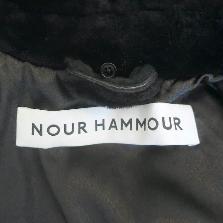 Nour Hammour Mila Shearling Coat Black Size 38