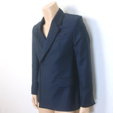 Dior Homme Double Breasted Satin-Trimmed Blazer Jacket Navy Size 44