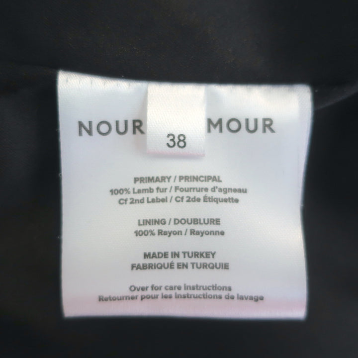 Nour Hammour Mila Shearling Coat Black Size 38