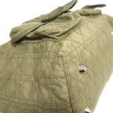 Christian Dior Cannage Quilted Canvas Tote Army Green Large Shoulder Bag