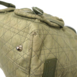 Christian Dior Cannage Quilted Canvas Tote Army Green Large Shoulder Bag