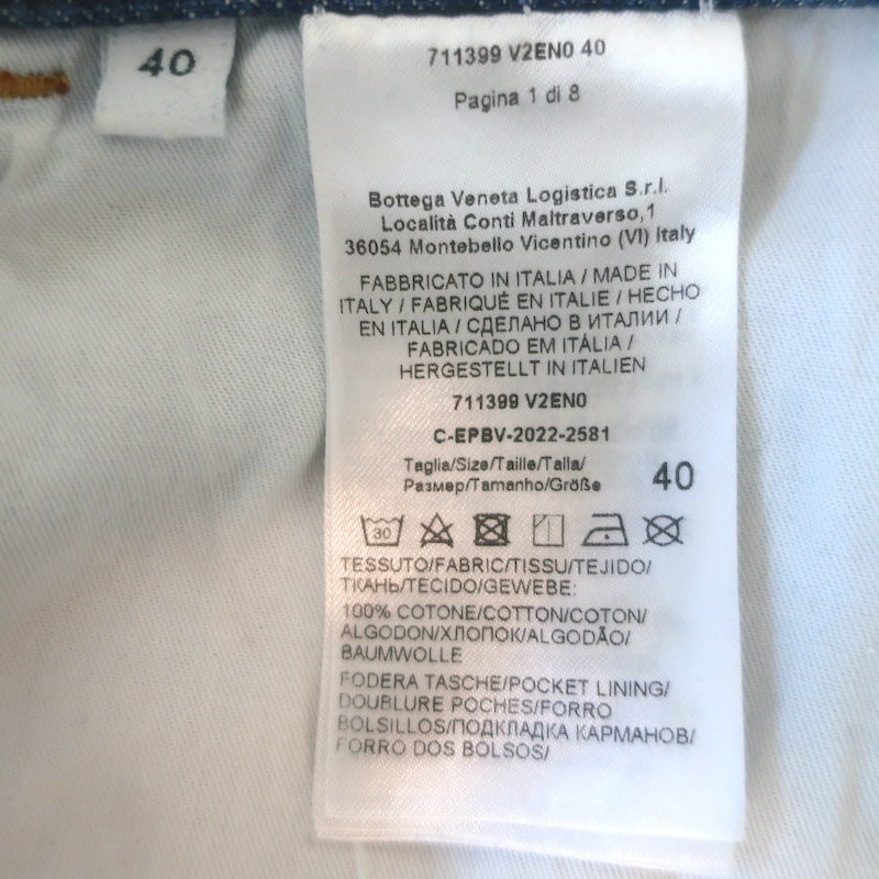 Bottega Veneta High-Rise Straight Leg Jeans Dark Blue Cotton Size 40
