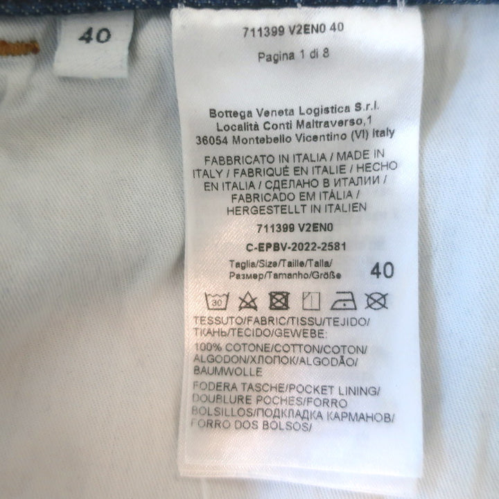 Bottega Veneta High-Rise Straight Leg Jeans Dark Blue Cotton Size 40