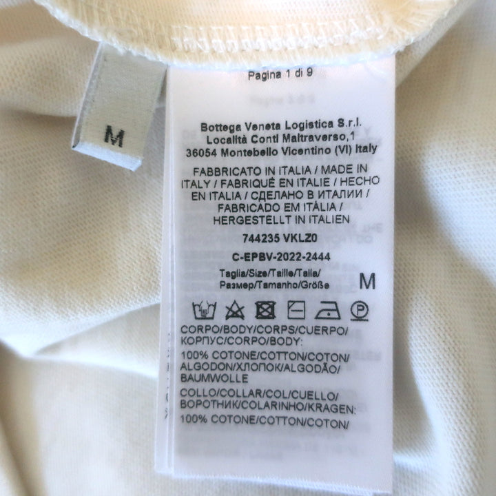 Bottega Veneta Short Sleeve Cropped Top Ivory Cotton Size Medium
