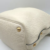 Christian Dior Bucket Bag Cream Grained Leather Small Shoulder Bag