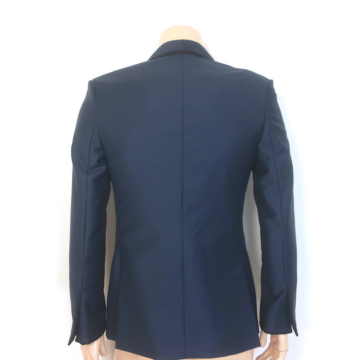 Dior Homme Double Breasted Satin-Trimmed Blazer Jacket Navy Size 44
