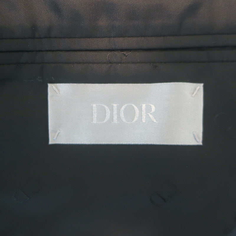 Dior Homme Double Breasted Satin-Trimmed Blazer Jacket Navy Size 44