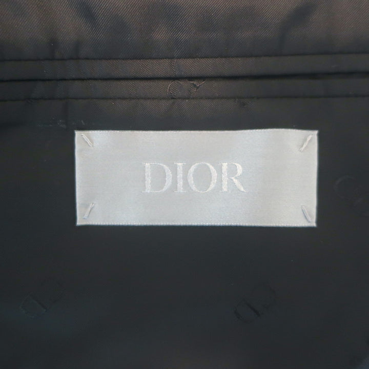 Dior Homme Double Breasted Satin-Trimmed Blazer Jacket Navy Size 44