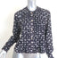 Isabel Marant Etoile Pleated Blouse Navy Floral Print Size 34 Long Sleeve Top