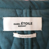 Isabel Marant Etoile Jacket Hafileal Teal/Multi Quilted Patchwork Size 38