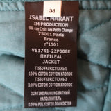 Isabel Marant Etoile Jacket Hafileal Teal/Multi Quilted Patchwork Size 38