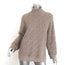 Fendi FF Logo-Back Chenille Turtleneck Sweater Tan Mohair-Blend Size 38