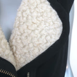 NSF Sherpa Moto Vest Black Cotton Size Petite