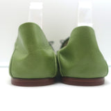 Tory Burch Charm Woven Loafers Green Leather Size 10.5 NEW