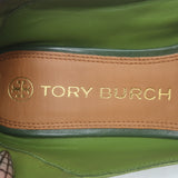 Tory Burch Charm Woven Loafers Green Leather Size 10.5 NEW