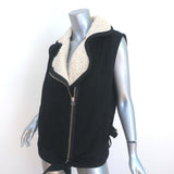 NSF Sherpa Moto Vest Black Cotton Size Petite