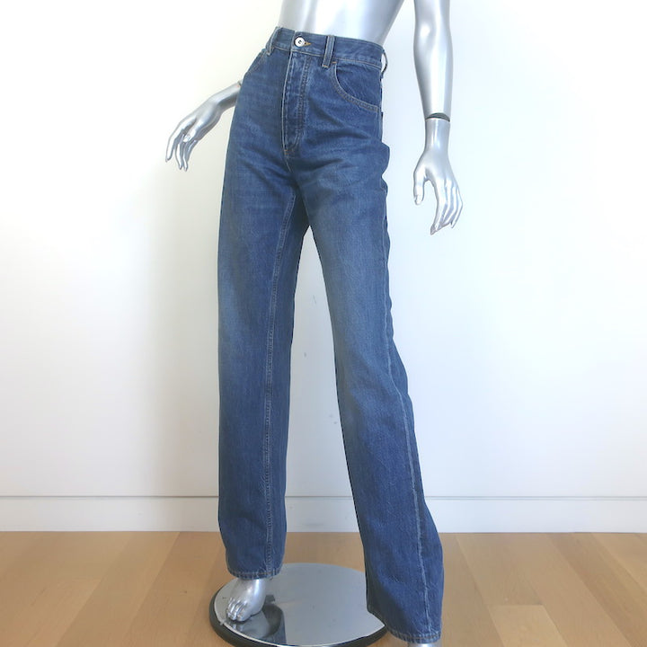 Bottega Veneta High-Rise Straight Leg Jeans Dark Blue Cotton Size 40