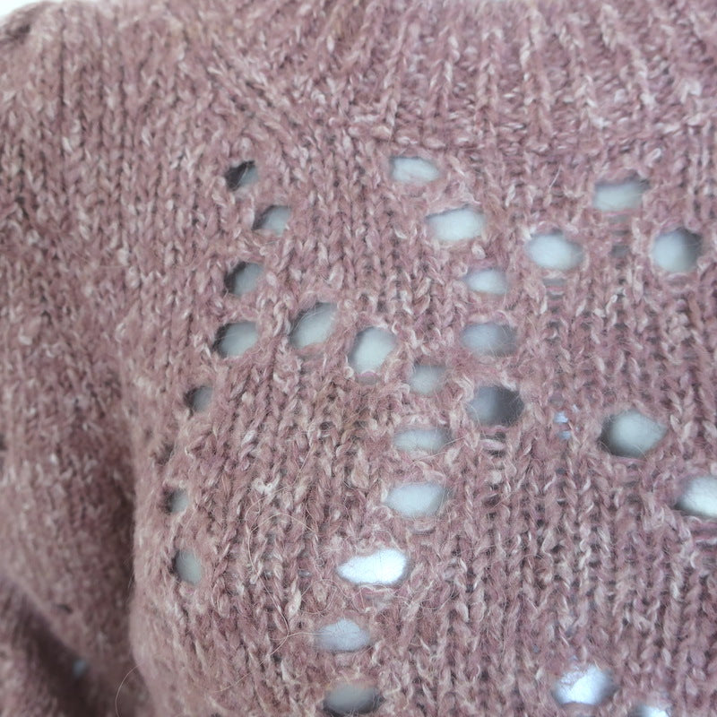 Isabel Marant Etoile Sineady Pointelle Knit Sweater Mauve Alpaca-Blend Size 36