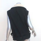 NSF Sherpa Moto Vest Black Cotton Size Petite