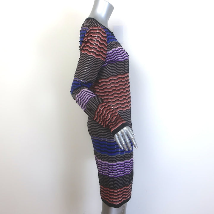 Missoni Colorblock Striped Knit Long Sleeve Dress Multicolor Size 44