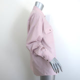 KHAITE The Bea Snap Shirt Pink Cotton Size Medium Long Sleeve Top