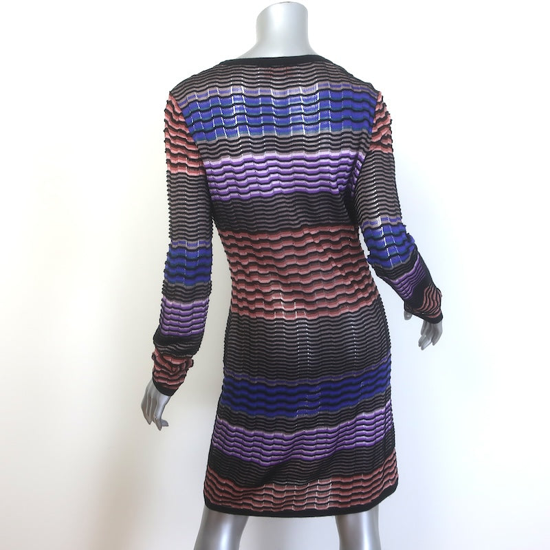 Missoni Colorblock Striped Knit Long Sleeve Dress Multicolor Size 44