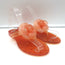 Chanel Camellia Glitter Jelly Thong Sandals Orange Size 37 Flat Slides NEW