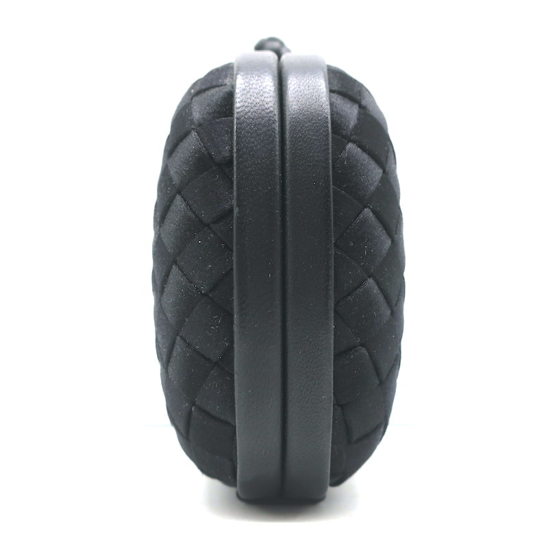 Bottega Veneta Box Knot Clutch Black Intrecciato Satin