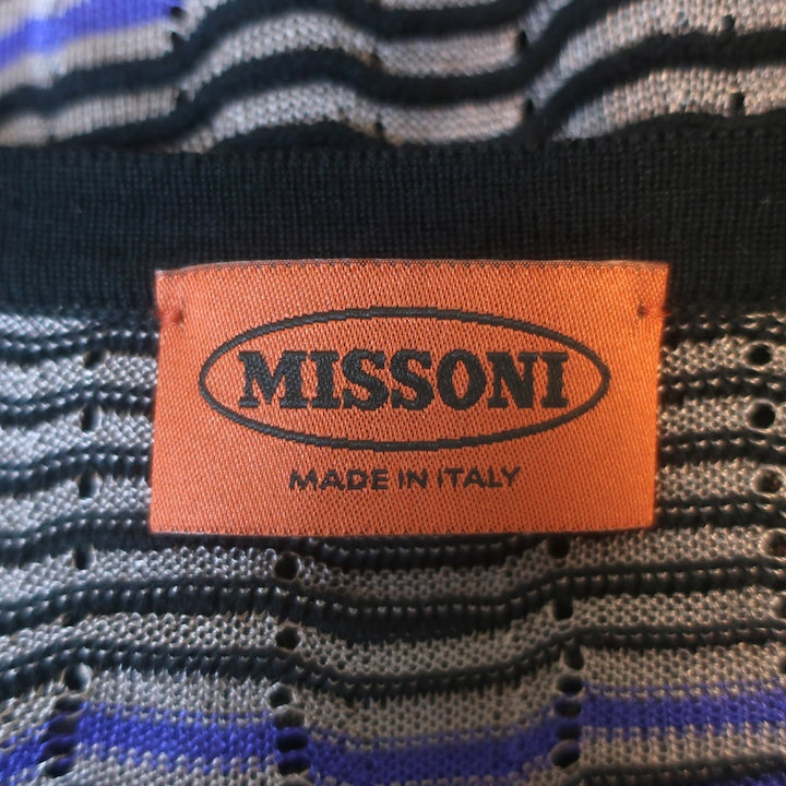 Missoni Colorblock Striped Knit Long Sleeve Dress Multicolor Size 44