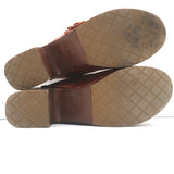 Chanel 23P Camellia Platform Clogs Brown Leather Size 38 High Heel Mules