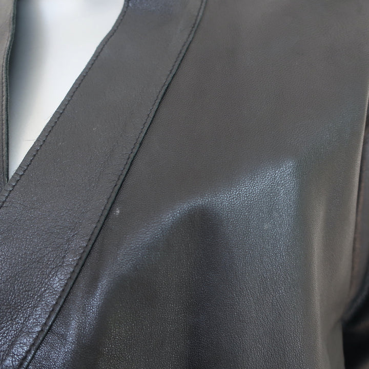 Velvet by Graham &amp; Spencer Draped Leather Jacket Black Size Medium