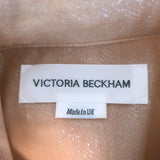 Victoria Beckham Wrap-Front Metallic Chiffon Blouse Peach Size US 8