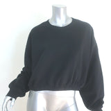 Alo Yoga Devotion Cropped Sweatshirt Black Size Large Crewneck Pullover