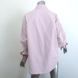 KHAITE The Bea Snap Shirt Pink Cotton Size Medium Long Sleeve Top