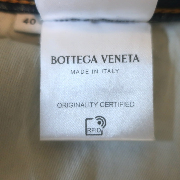 Bottega Veneta High-Rise Straight Leg Jeans Dark Blue Cotton Size 40